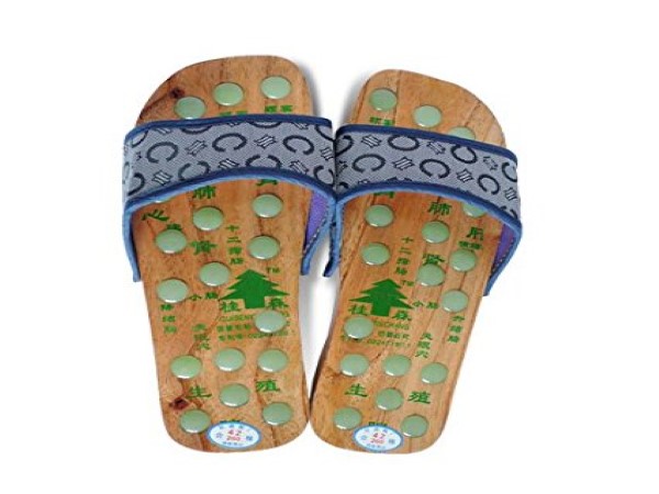 Global Care Market Wood Massage Slipper with Acupressure Stones