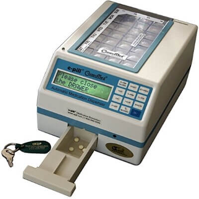 Automatic Pill Dispenser Tamper Resistant, Long Alarm and Text Message