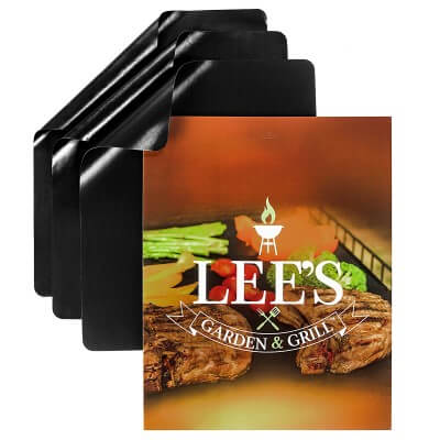 BBQ Grill Mat Set of 3 Mats Reusable Durable Non Stick Heat Resistant Cover