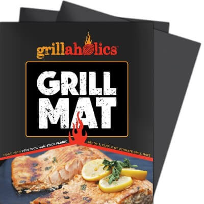 Grillaholics Grill Mat - Set of 2 Non Stick BBQ Grilling Mats