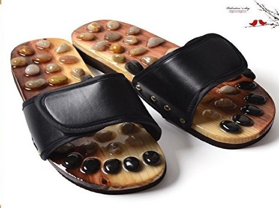 Natural Stone Massage Slippers-Wooden Foot Slippers