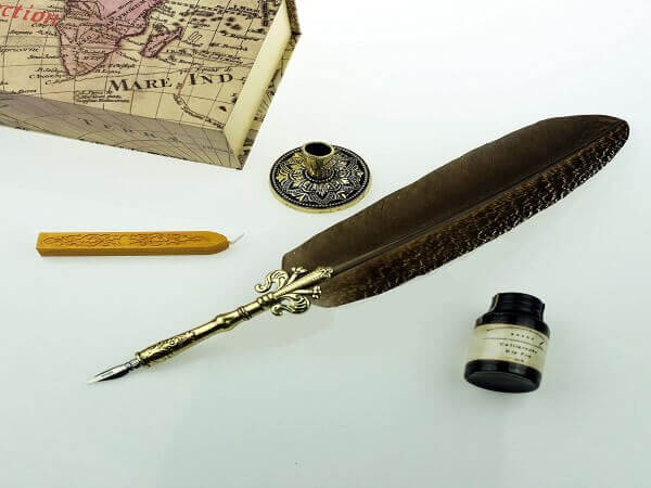 GC QUILL Antique Feather Quill Pen Set