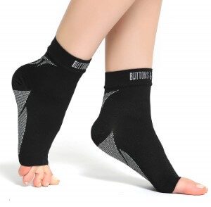 Buttons and Pleats Plantar Fasciitis Socks